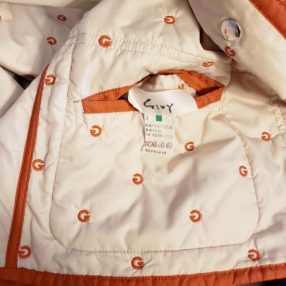 Vintage Givy Embroidered Reversible Quilted Jacket Burnt Orange and Ivory Size M - Picture 4 of 11